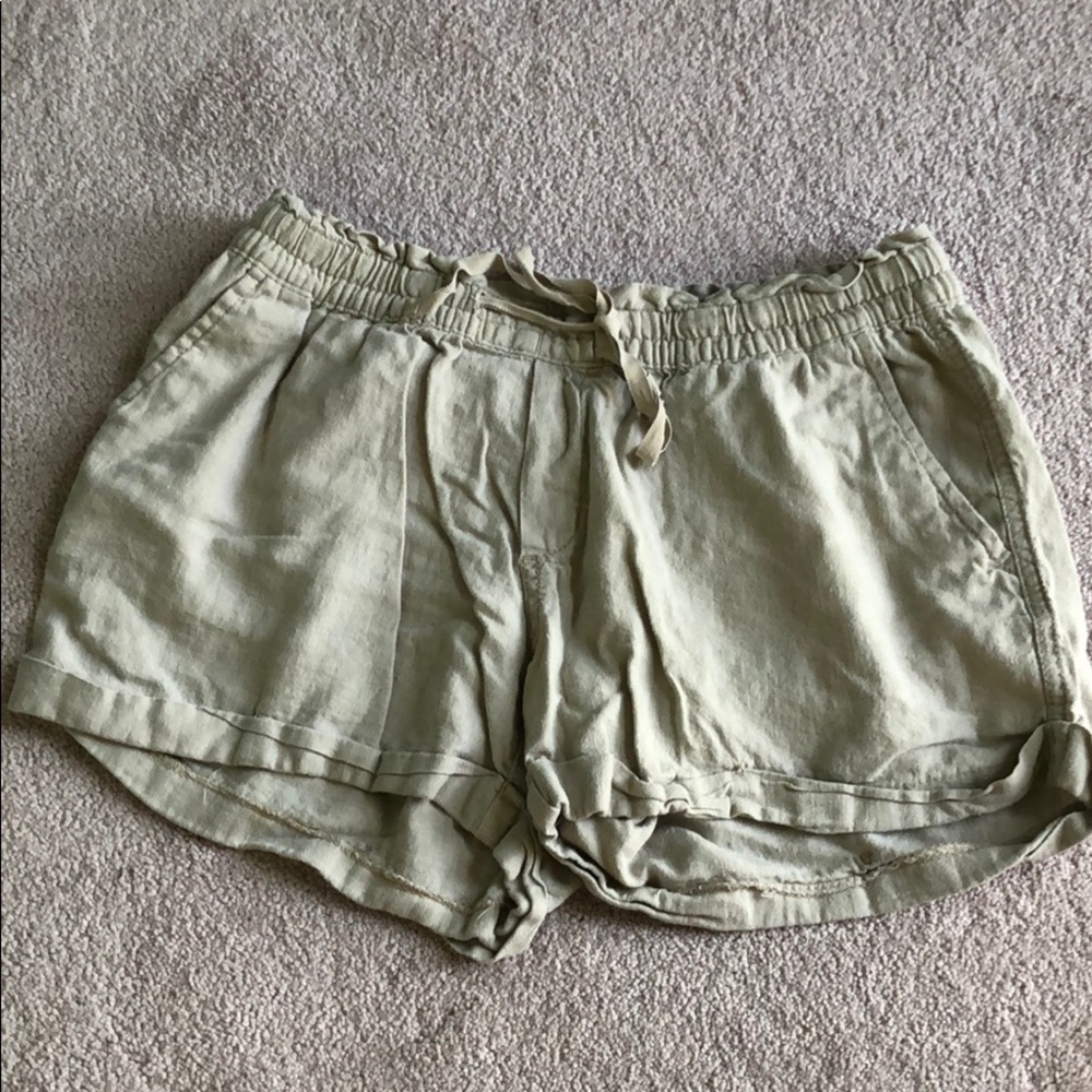 Beige Linen Shorts
